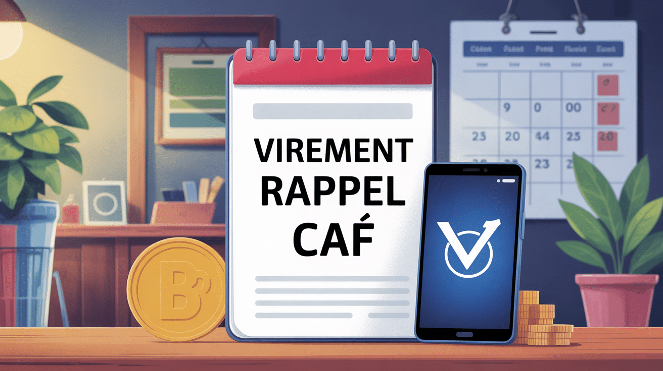 illustration virement rappel caf dossier calendrier smartphone