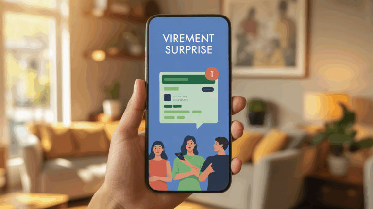 Notification virement surprise sur smartphone