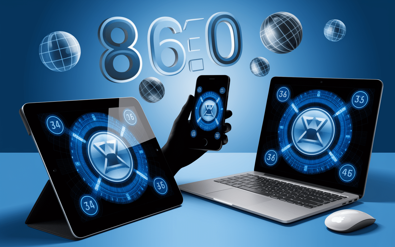 Connexion SG Pro tablette ordinateur, chiffres 8600 avis, ambiance bleue