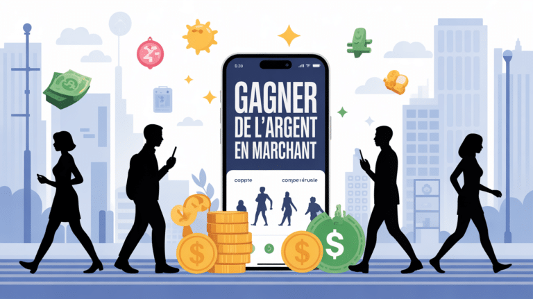 Scène urbaine smartphone pas application rémunératrice