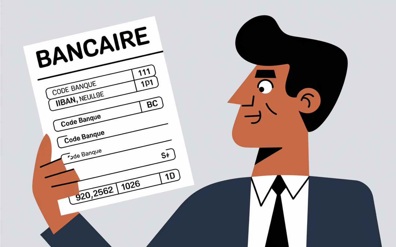 Formulaire bancaire avec libellés type RIB visibles