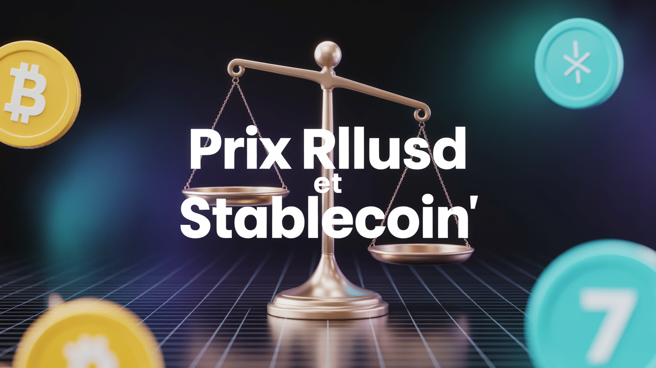 Illustration balance stylisée prix RLUSD stablecoin