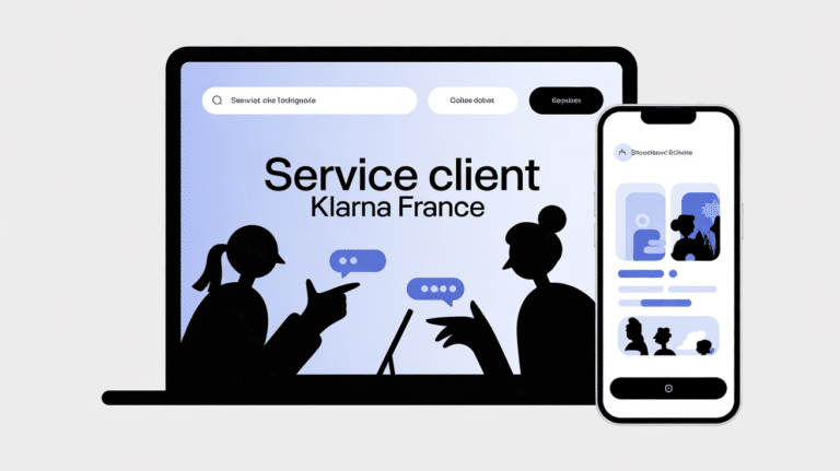 Service client Klarna France sur ordinateur et mobile