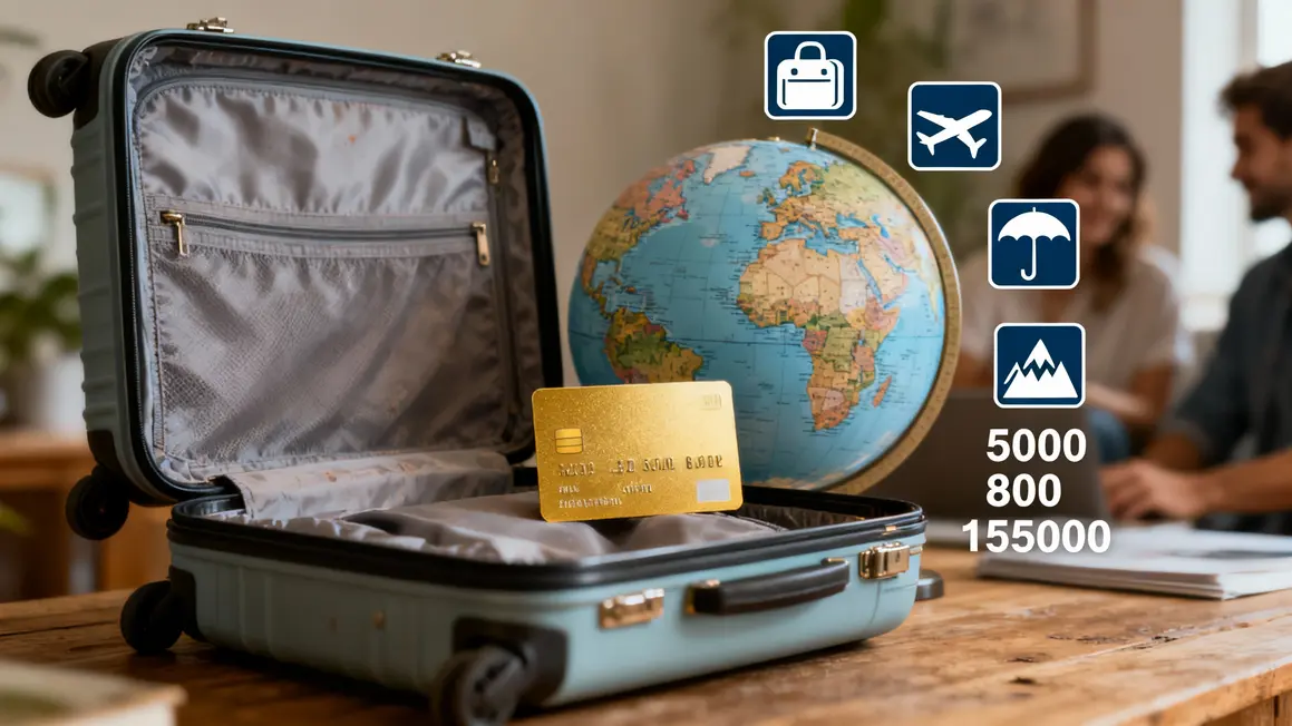 carte gold devant globe pictogrammes assurance voyage