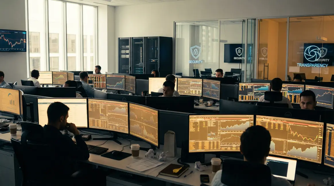 Salle de trading moderne Forex CFD sécurisée