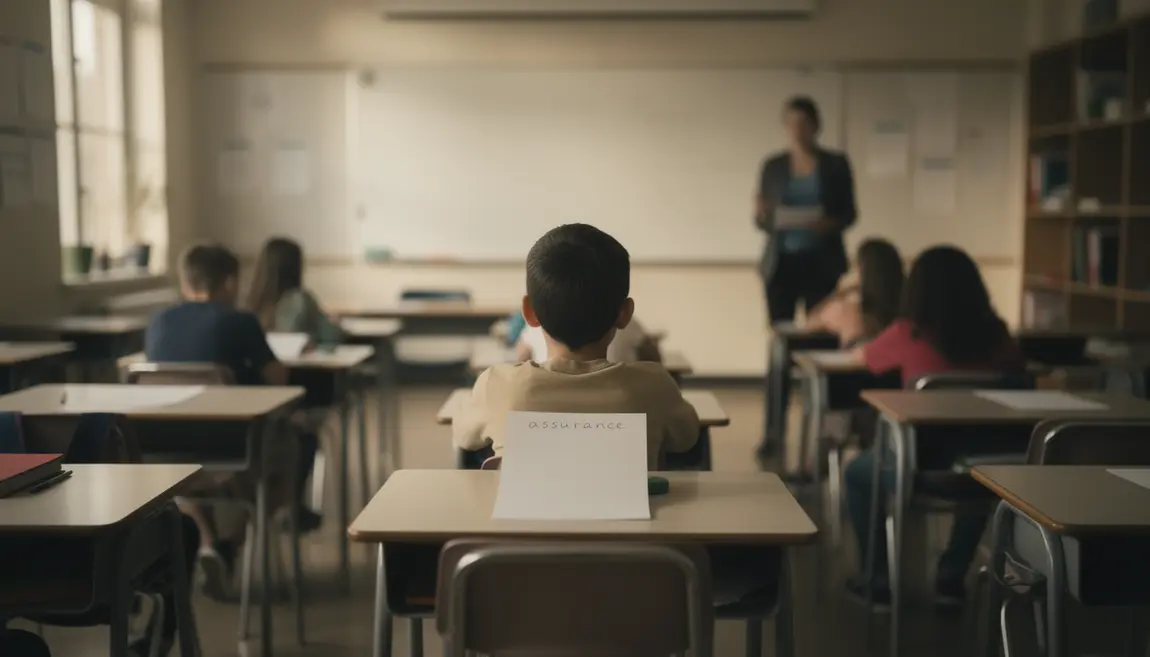 élève dos salle de classe assurance sur bureau