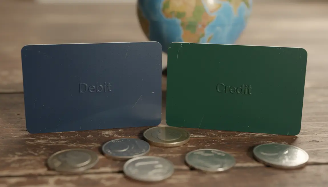 carte de debit et carte de credit sur une table