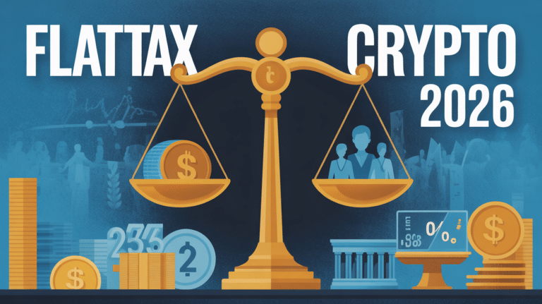 Comment éviter la flat tax crypto illustration balance or