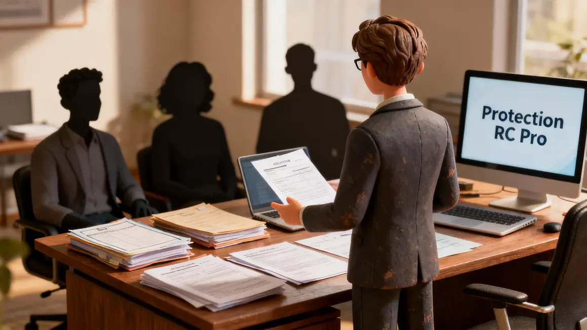 Scène assurance RC Pro explication clients