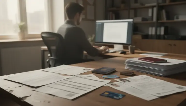 Personne rédigeant courrier circonstancié Visa avec justificatifs