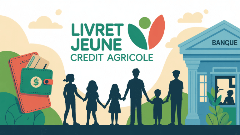 credit agricole livret jeune famille devant banque