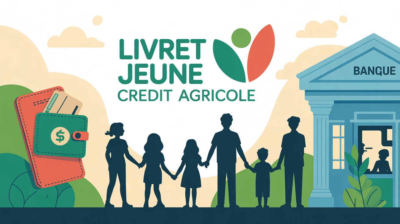 credit agricole livret jeune famille devant banque