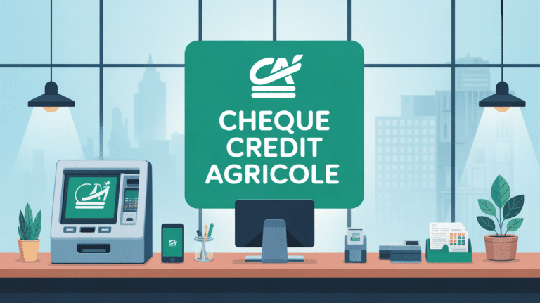 Illustration depot de cheque Credit Agricole bureau