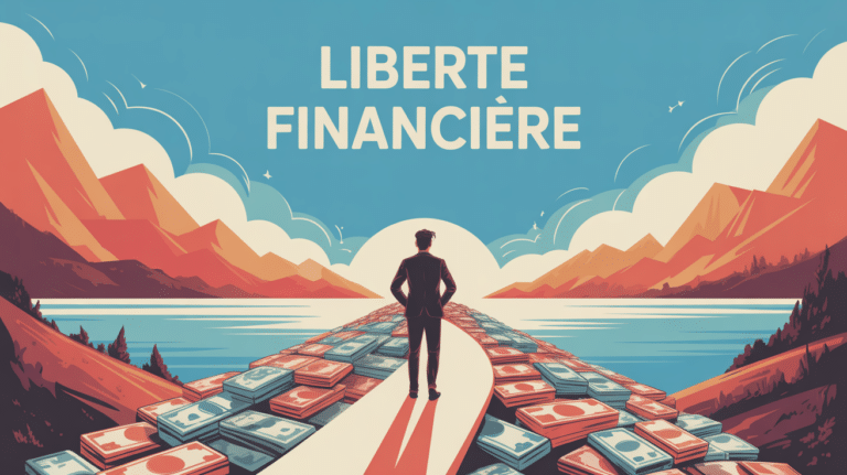 Investir pour etre libre illustration personne montagne argent