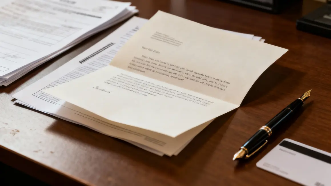 Lettre circonstanciée Visa justificatifs sur bureau