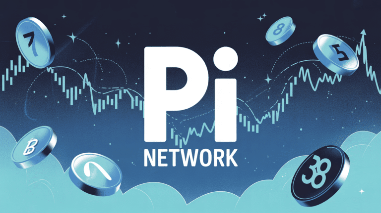 pi network news illustration jetons numériques flottant volatilité