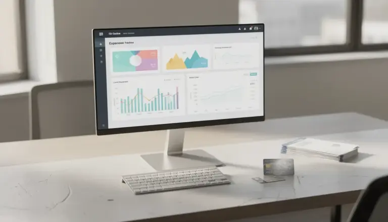 Bureau avec relevé carte de crédit ordinateur graphique