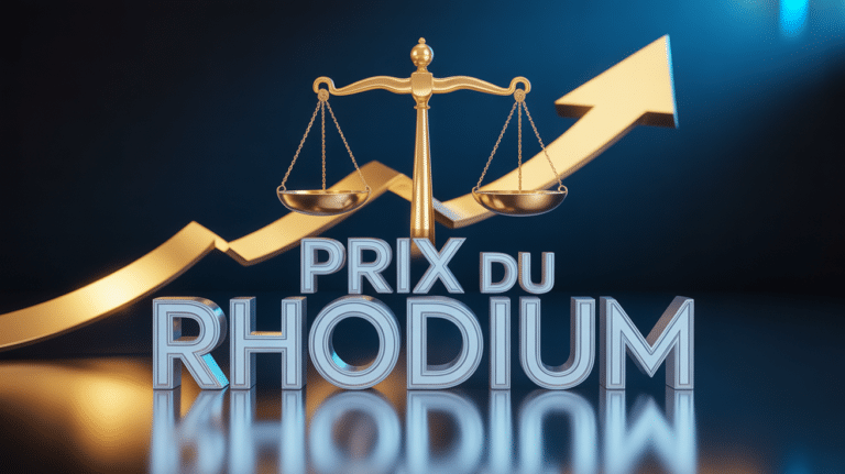 Illustration rhodium prix balance et lingot moderne