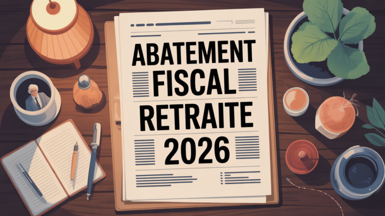 Document abattement fiscal retraité sur table bois