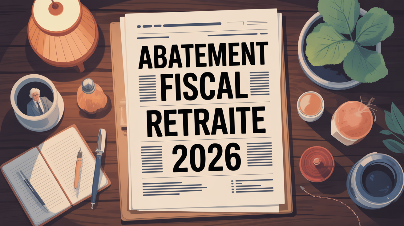 Document abattement fiscal retraité sur table bois