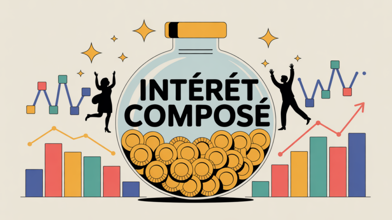 illustration tirelire pièces calcul intérêt composé