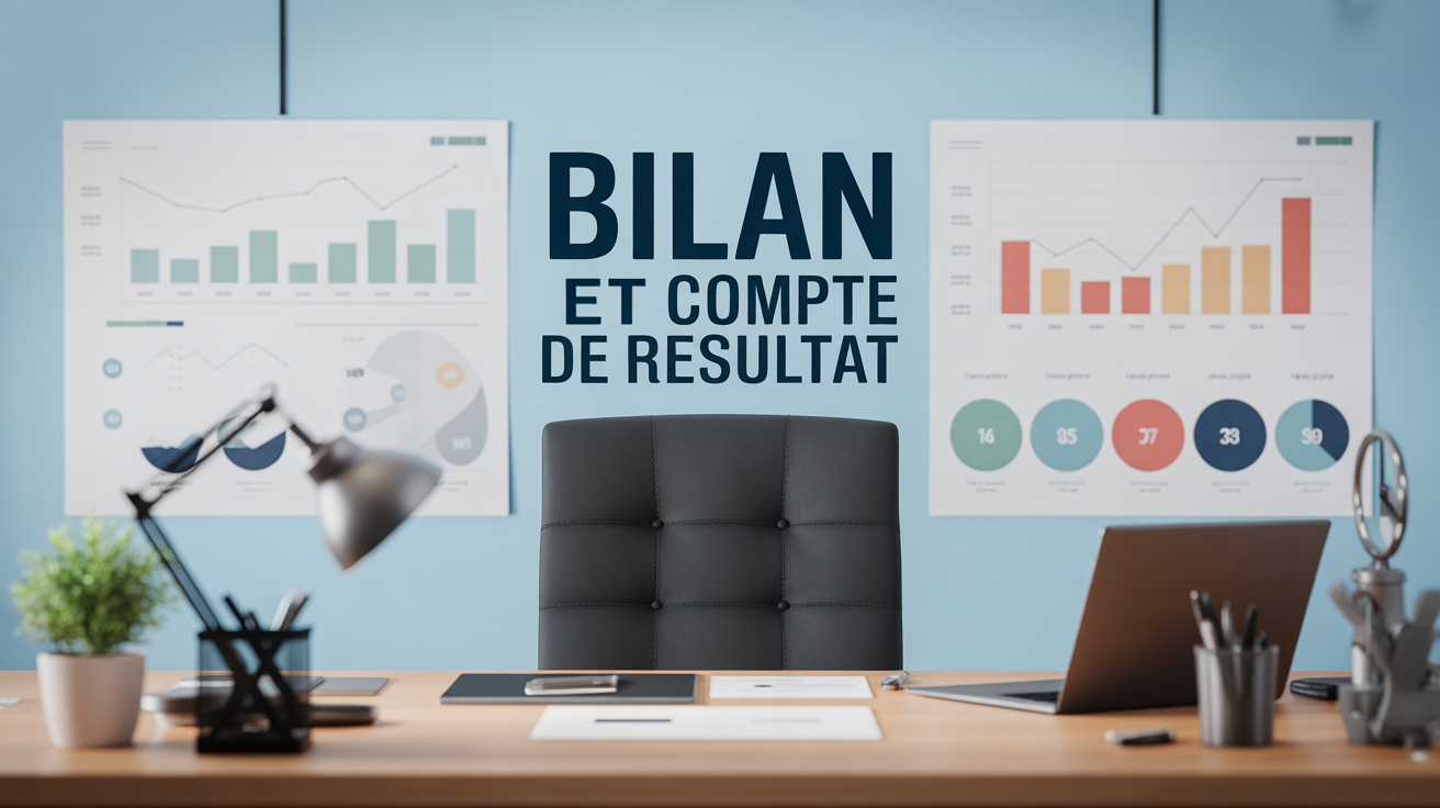 compte de résultat et bilan documents financiers sur bureau