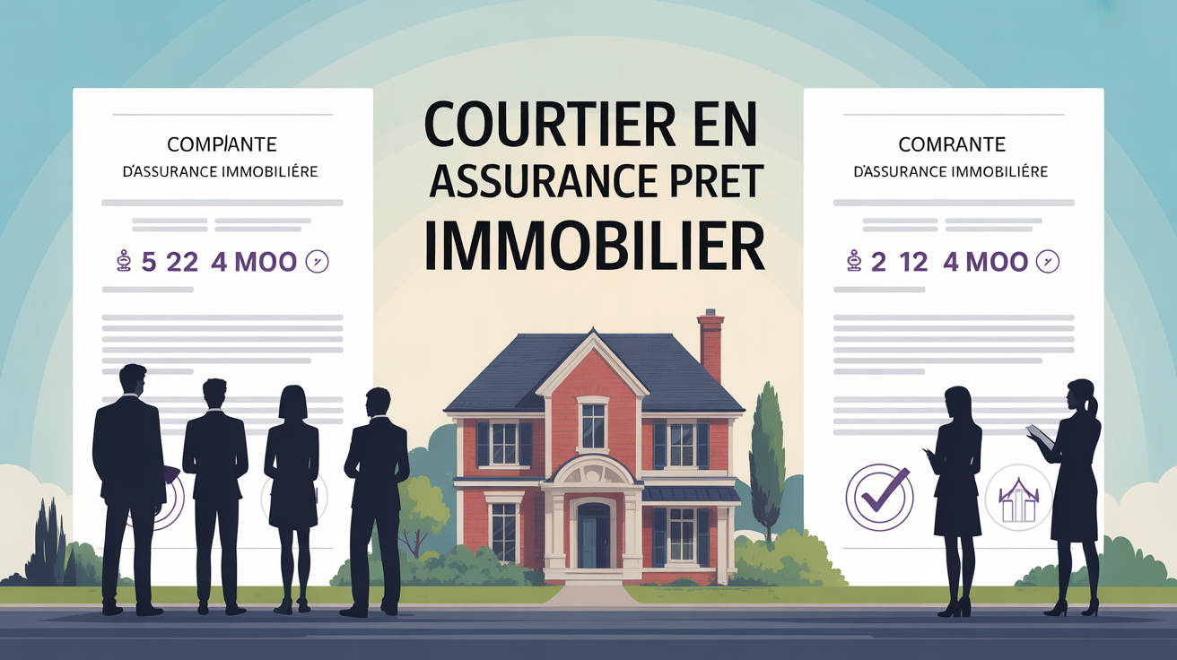 Scène de comparaison offres par courtier assurance pret immobilier