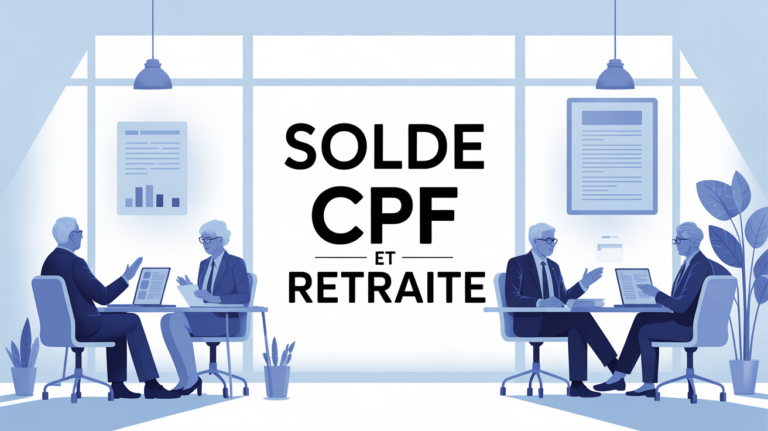 illustration bureau administratif cpf non utilisé retraite solde numérique