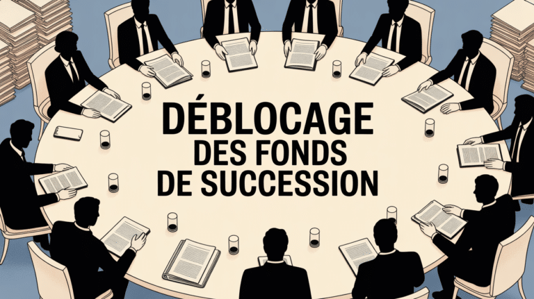 déblocage des fonds succession notaire table silhouettes
