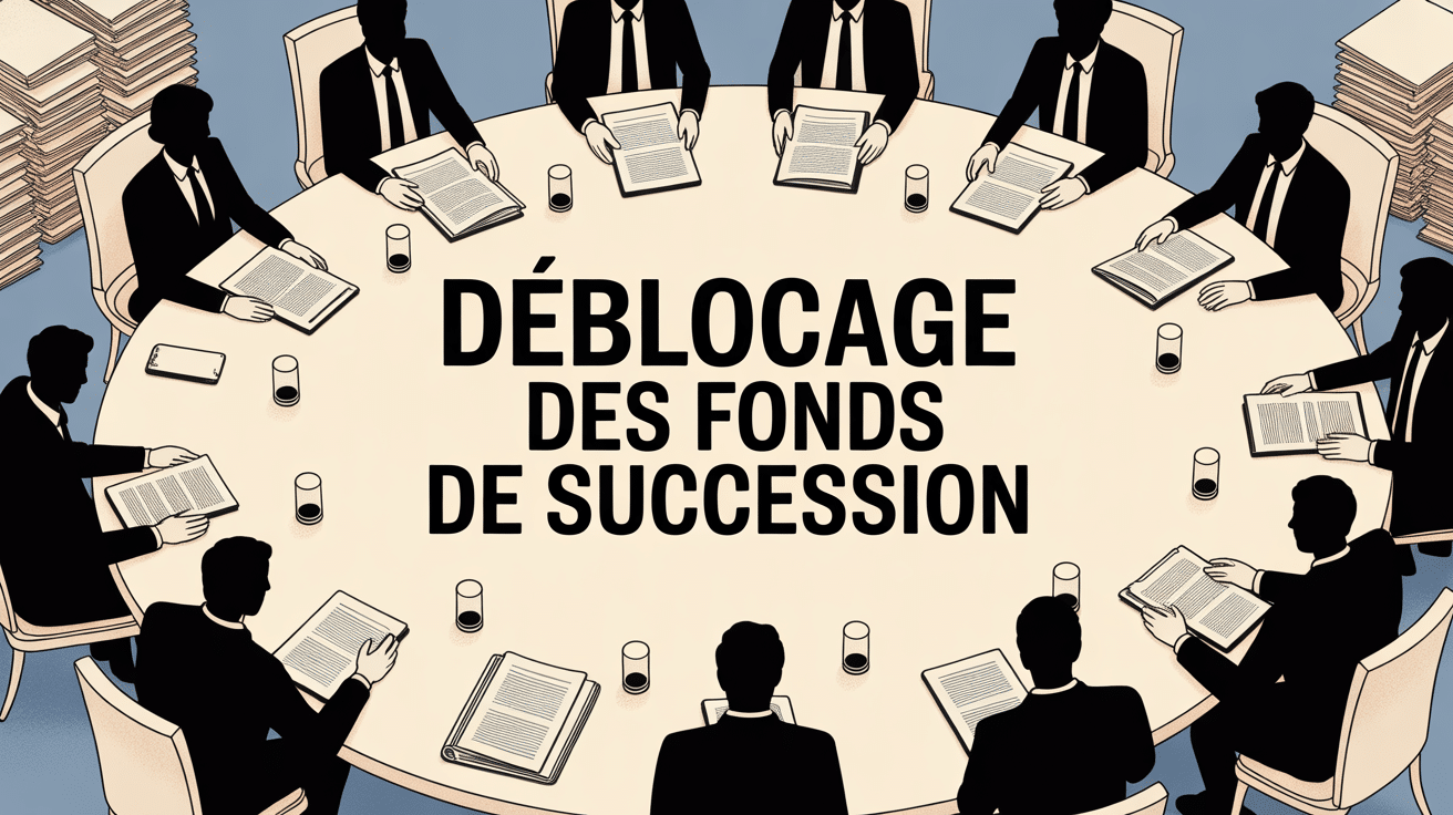 déblocage des fonds succession notaire table silhouettes