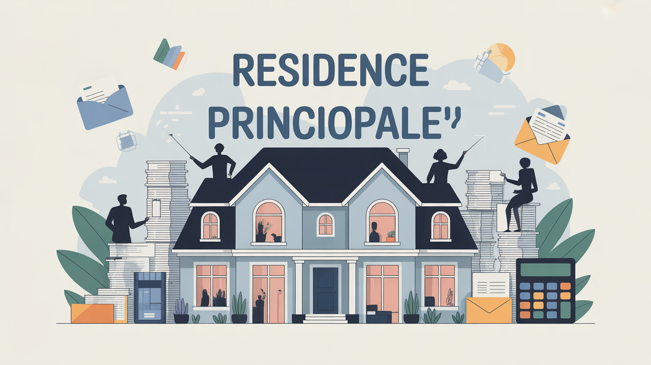 Vente residence principale impots illustration maison stylisee