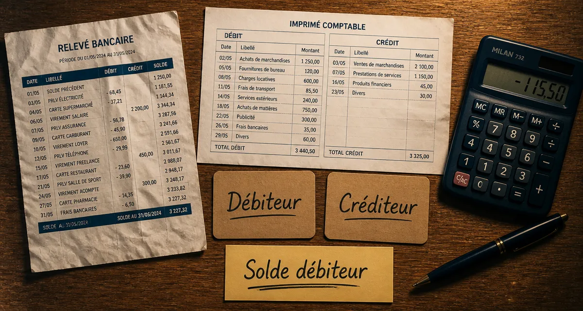 Débiteur créditeur : solde bancaire, repérer le débit et le crédit