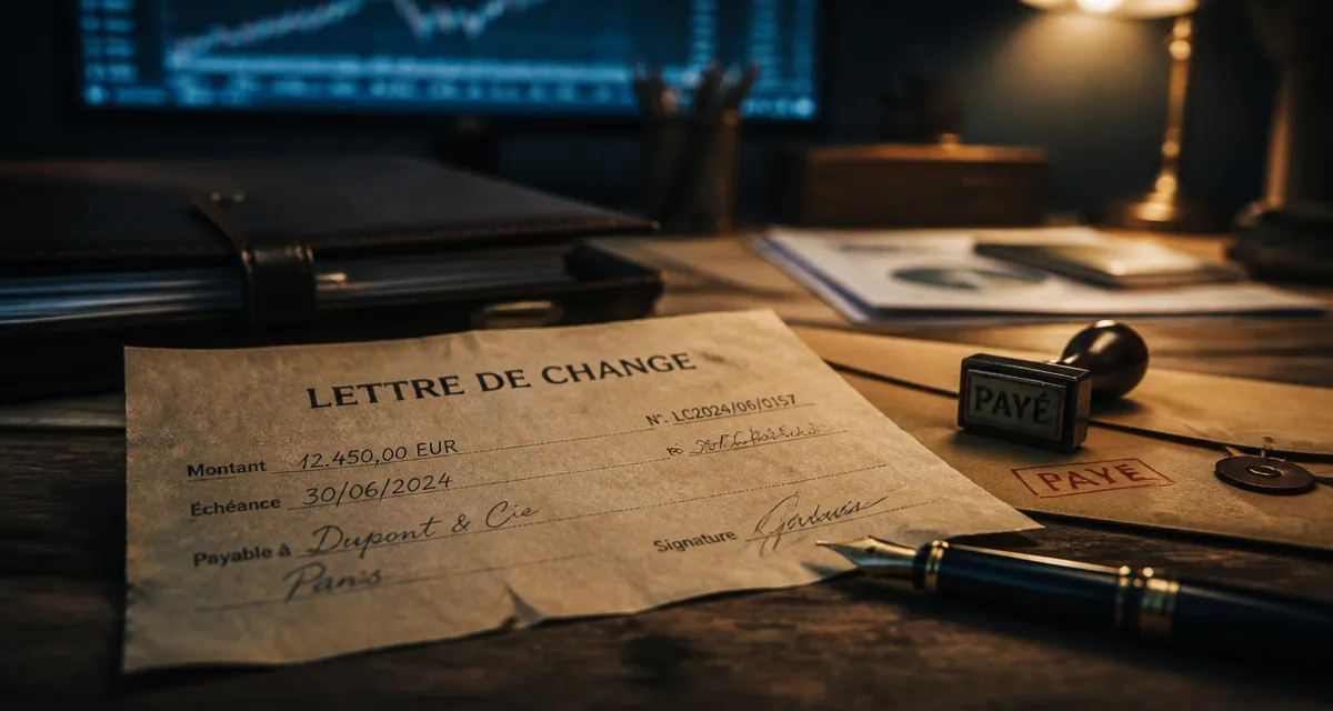 Paiement traite : lettre de change, échéance et montants