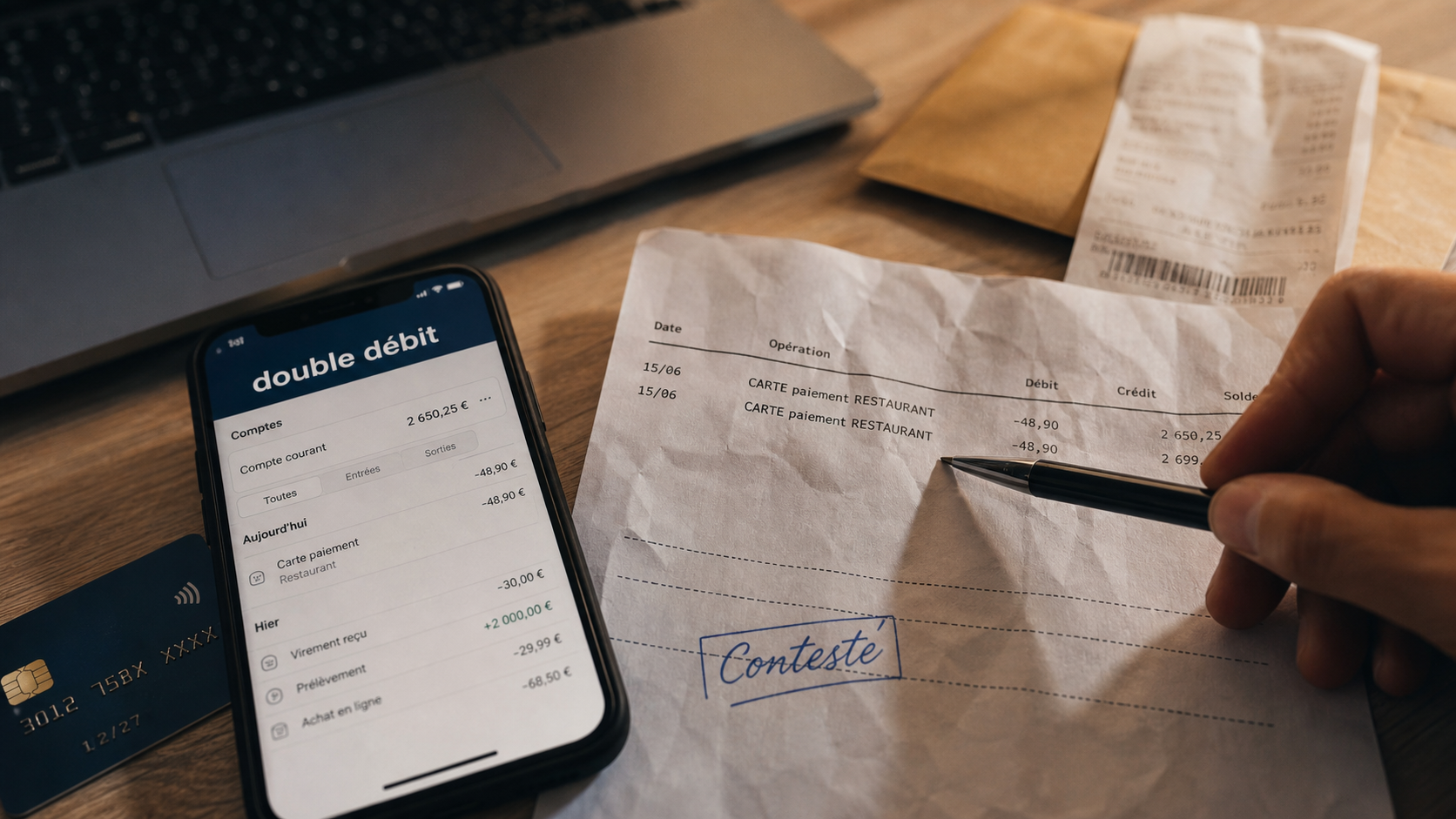 Contester un paiement par carte bancaire prélevé 2 fois pour obtenir un remboursement