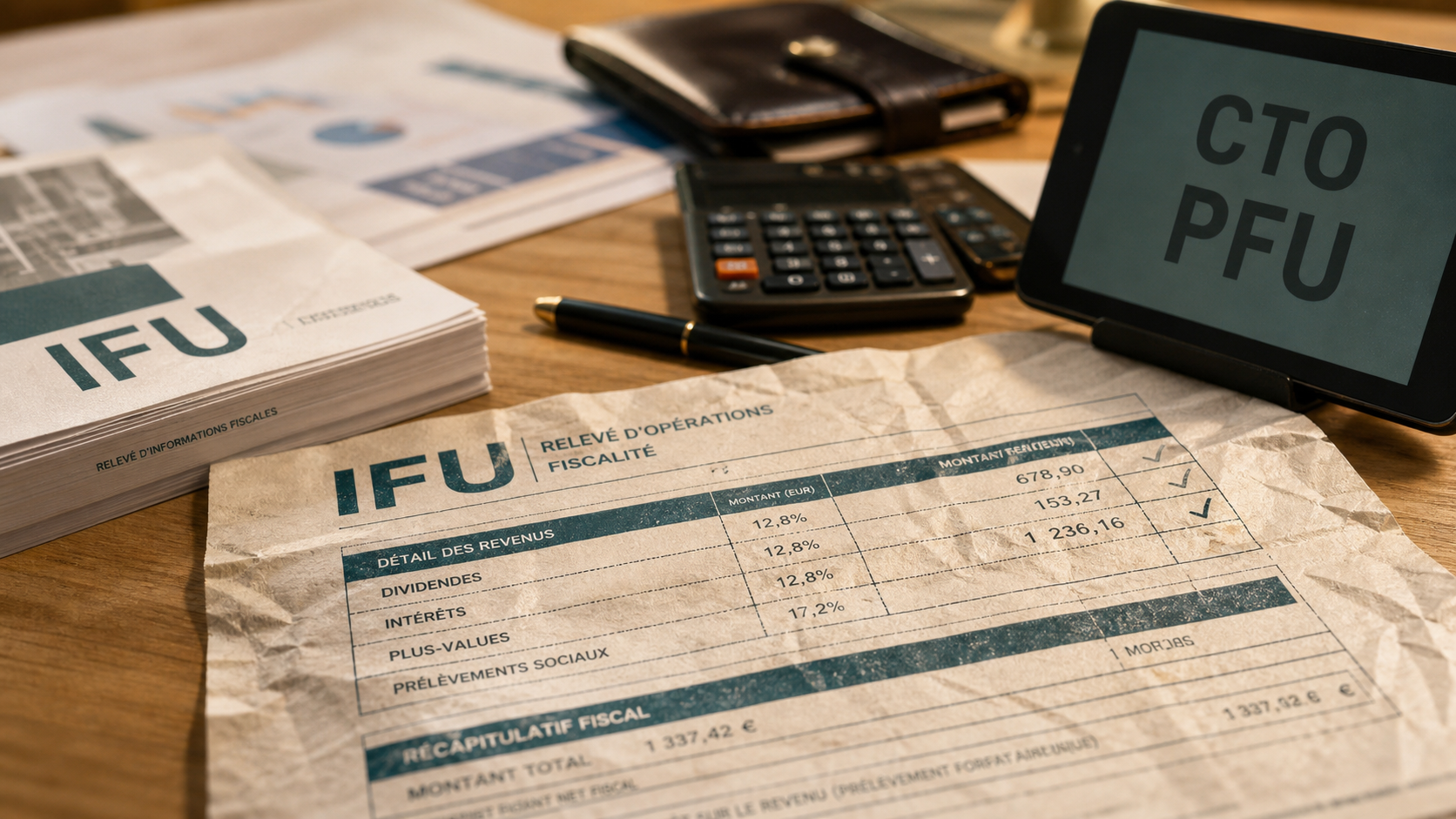 Fiscalité cto : PFU à 30 % et barème progressif sur calculatrice