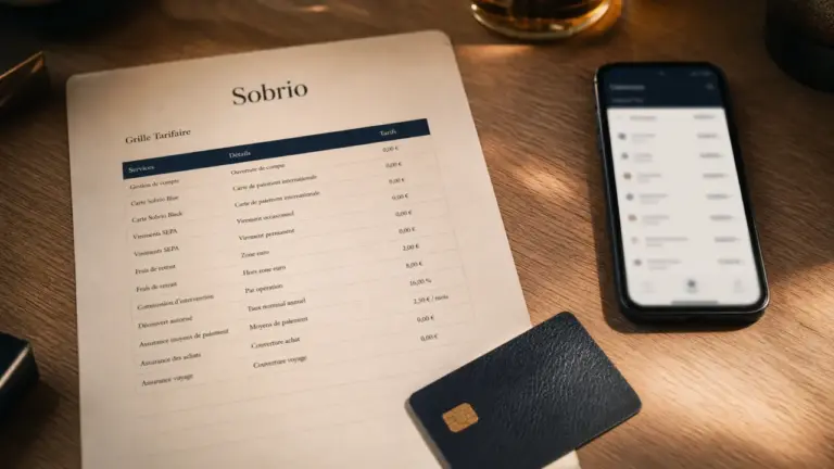 Sobrio à 1 €/mois, frais bancaires Société Générale : grille tarifaire et carte