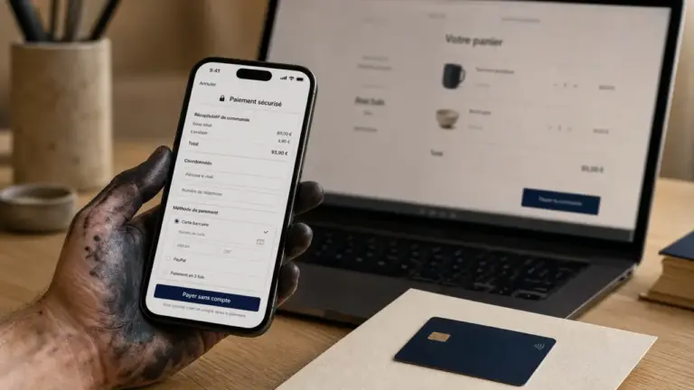 Paiement PayPal sans compte avec carte bancaire sur écran sécurisé