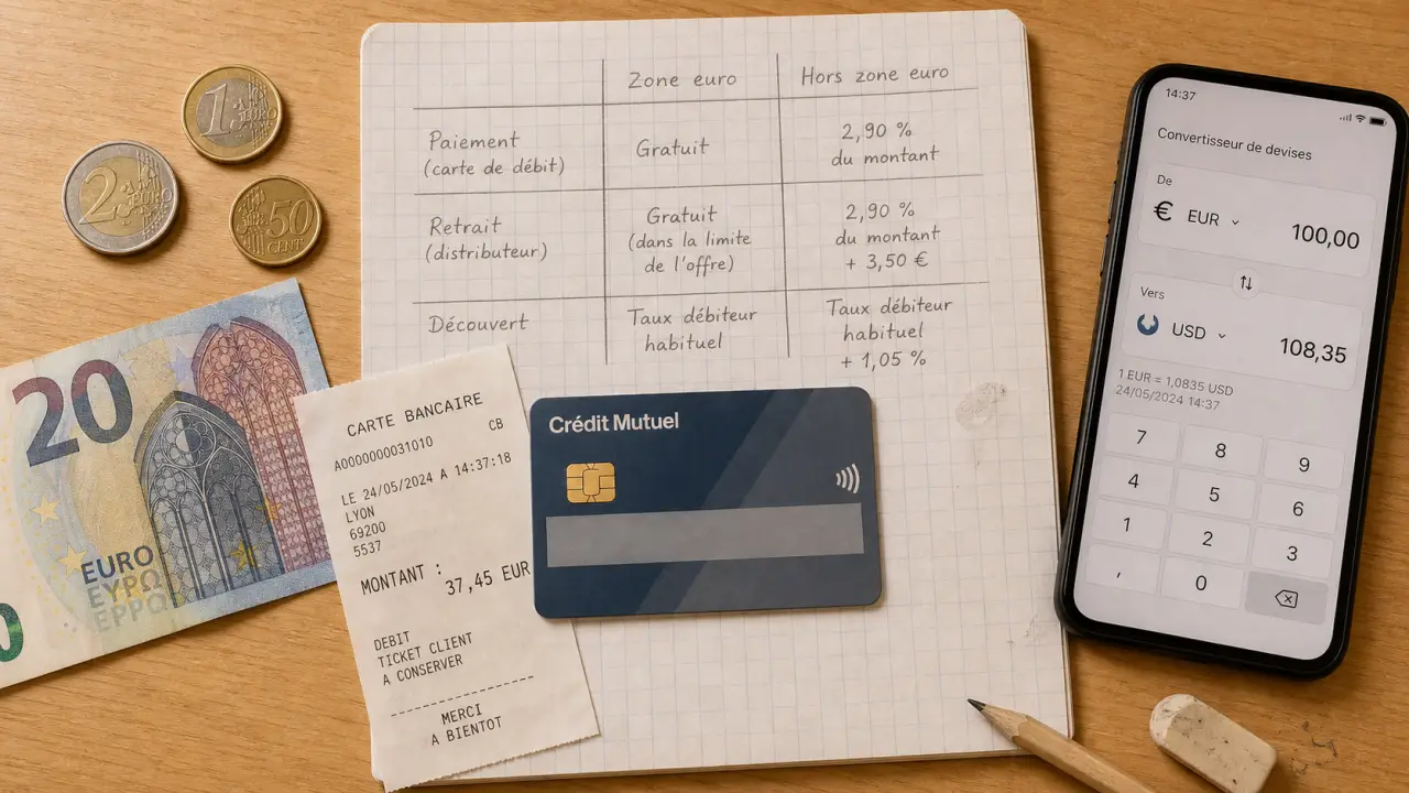 Frais paiement a l'etranger credit mutuel : paiements, retraits et taux de change