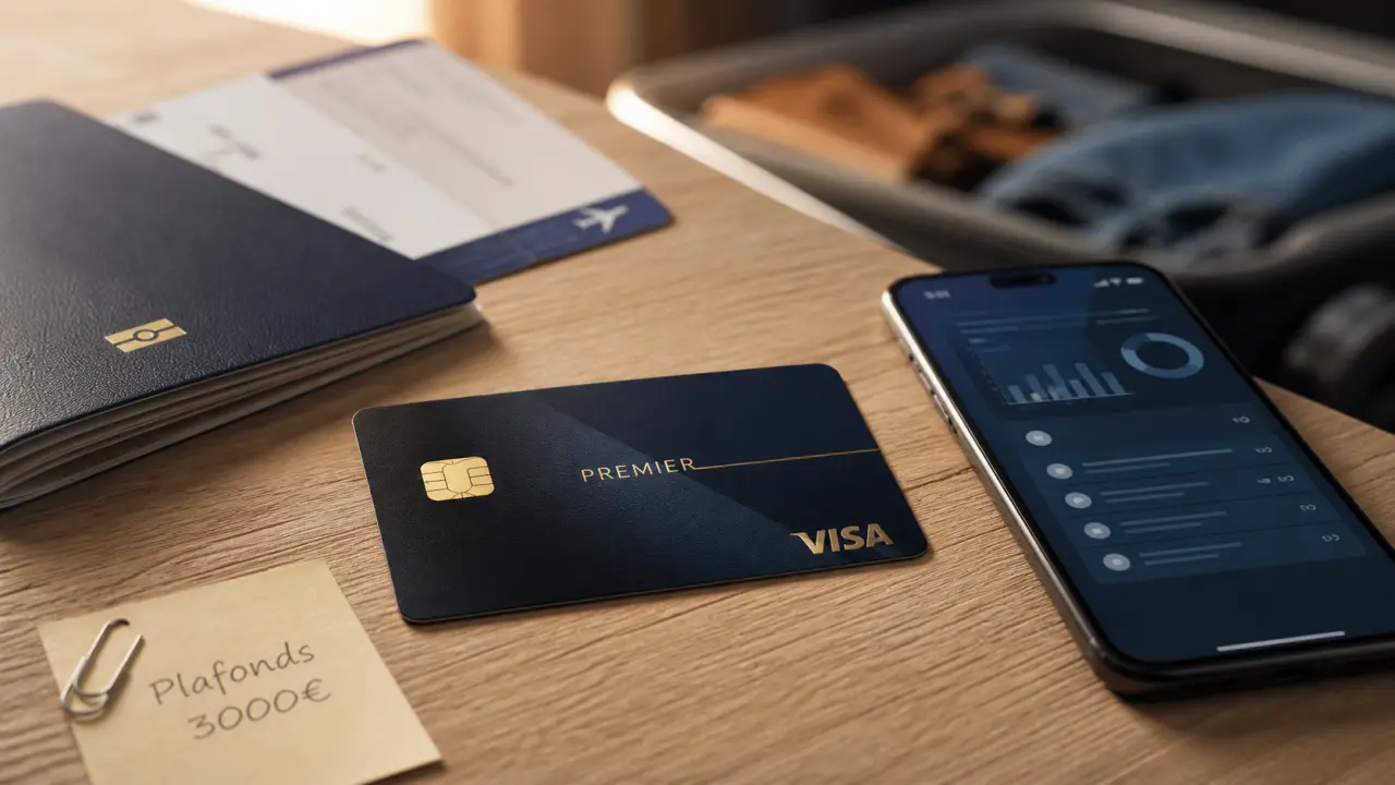 La banque postale carte premier Visa : plafonds 3000€ sur bureau, passeport et smartphone