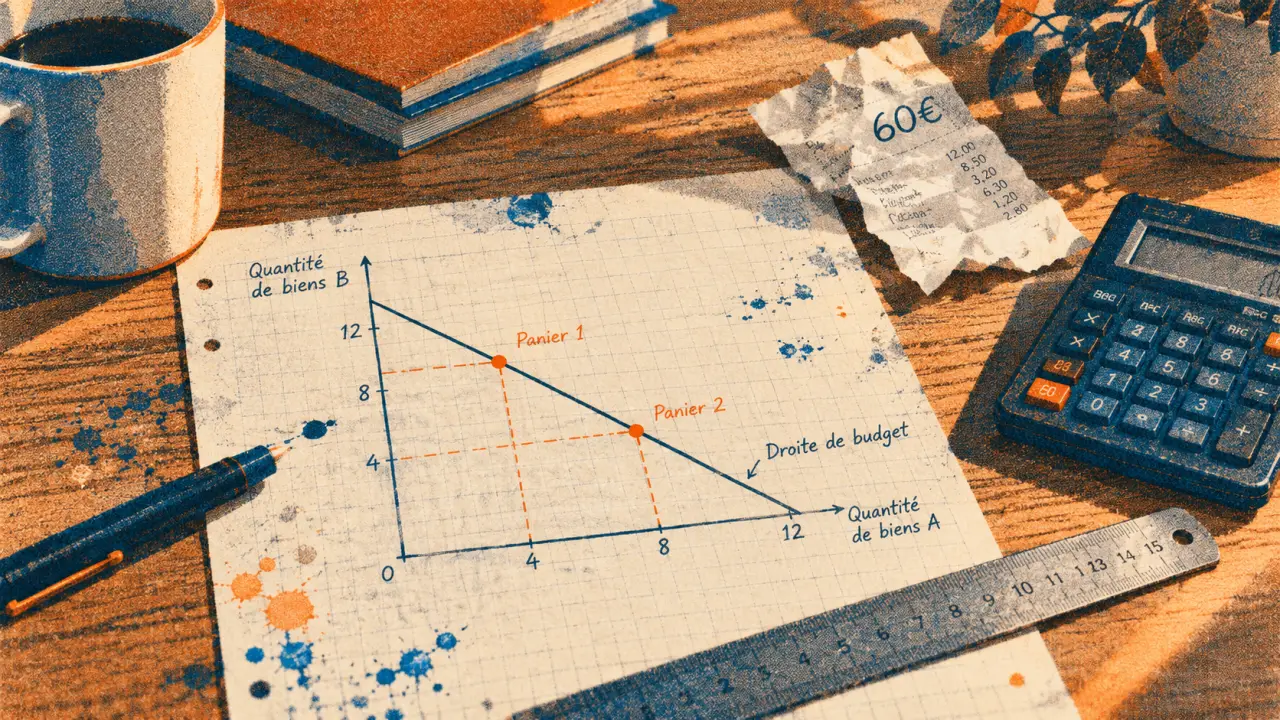 Contrainte budgétaire et arbitrages : budget, calculatrice, 60€
